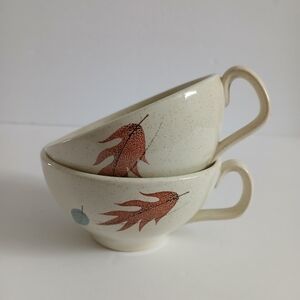 MCM Franciscan Autumn Fall Leaves Tea Cups USA California  Coffee